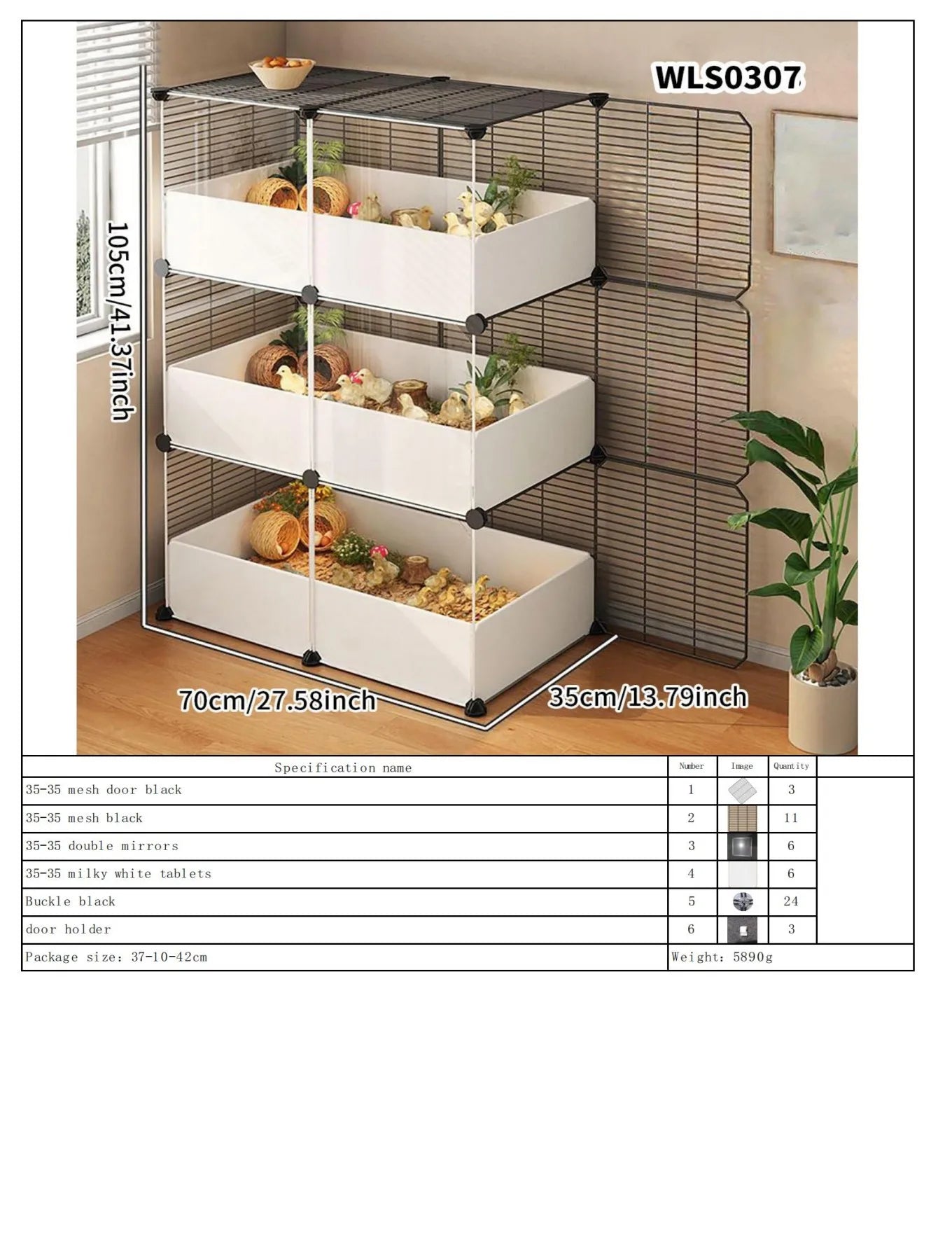 Hamster Cage for Home Use, Luxury Villa for Golden Hamsters, Small Chicken Breeding Observation Cage, Empty Cage
