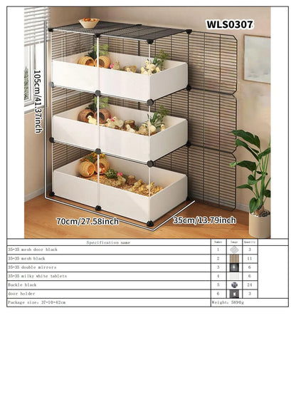 Hamster Cage for Home Use, Luxury Villa for Golden Hamsters, Small Chicken Breeding Observation Cage, Empty Cage