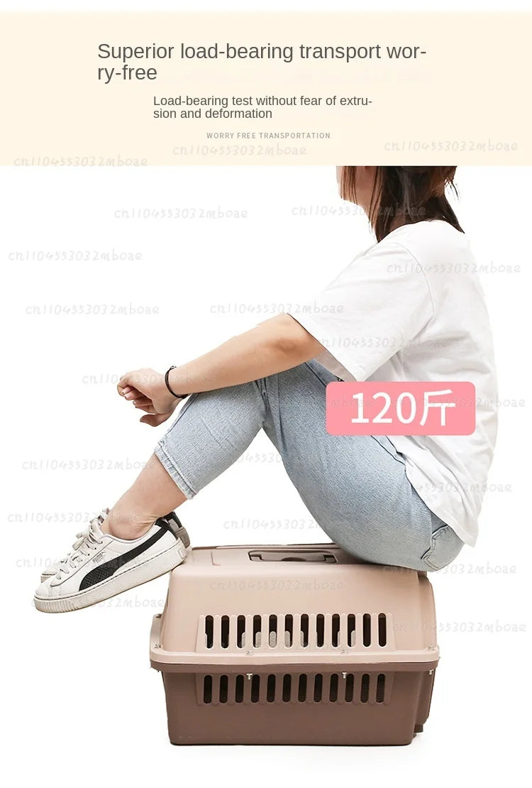 Outdoor Large Plastic Cat CageLarge Airline Pet CageCat Shipping Box Portable Pet Supplies