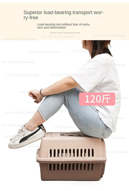 Outdoor Large Plastic Cat CageLarge Airline Pet CageCat Shipping Box Portable Pet Supplies