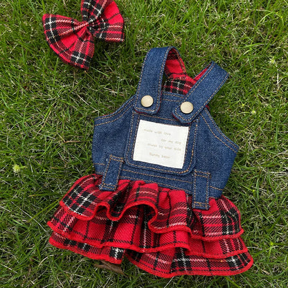 Luxury Dog Denim Strap Skirt Pet Clothing Spring Summer Small Dog Denim Strap Skirt Dog Dresses for Maltese Pomerpish Yorkshire