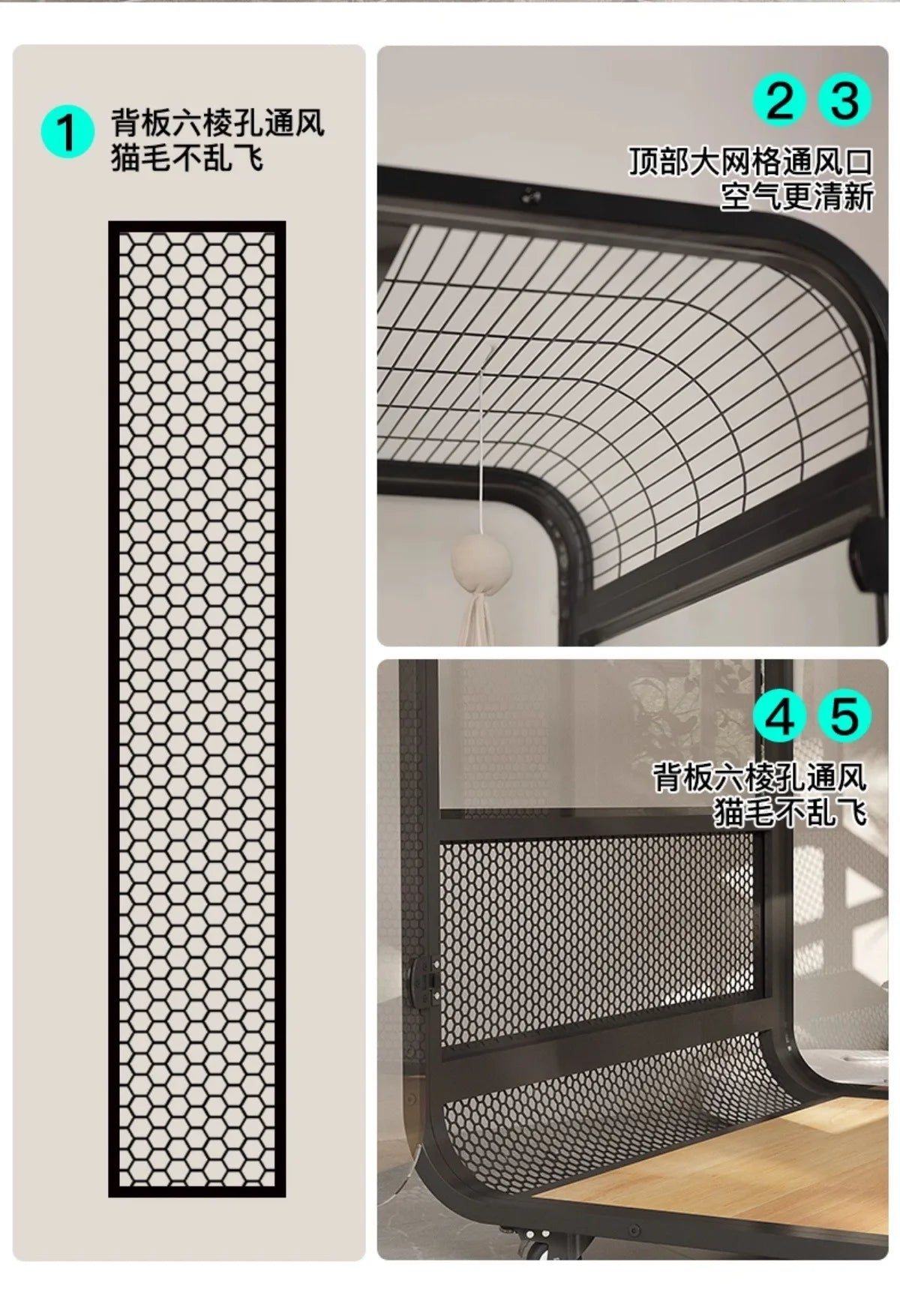 Cat villa solid wood panoramic glass luxury large space cabinet cage can put smart toilet three-story nest house for home use