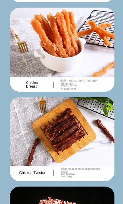Pet snacks 110g dog snacks training rewards bite-resistant teeth grinding stick chicken breast beef strips
