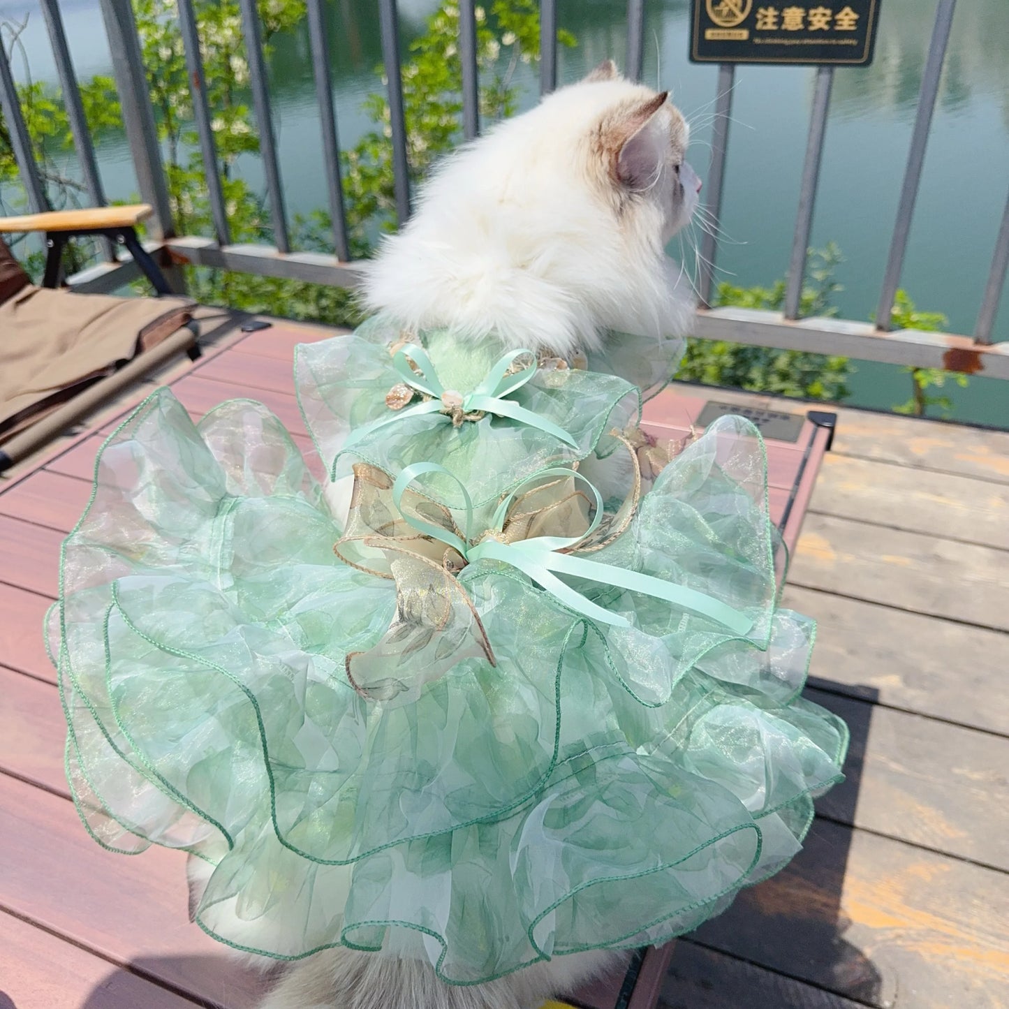 Summer Luxury Pink Green Puppy Dog Cats Clothing Chihuahua Handmade Lace Sling Princess Dresses For Small Medium Dog Pet Clothes
