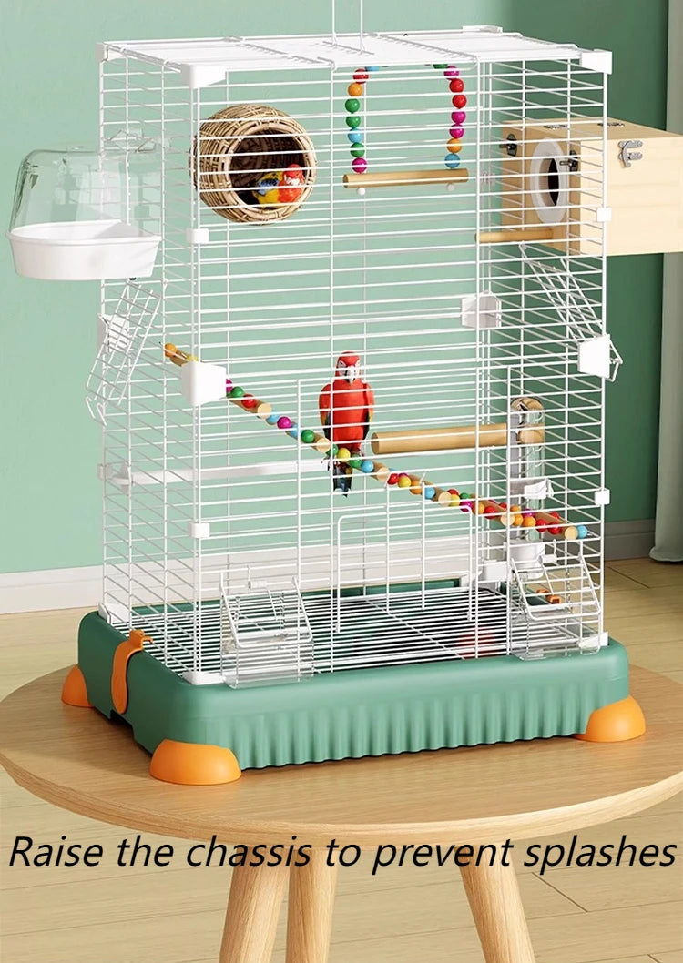 Parrot Cage Large Space Luxury Iron Household Bird Cage Desktop Myna Thrush Cockatiel Nest Home Decorative Parrot Cages House