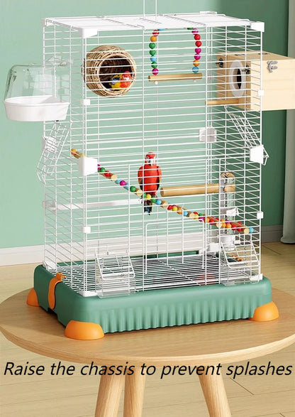 Parrot Cage Large Space Luxury Iron Household Bird Cage Desktop Myna Thrush Cockatiel Nest Home Decorative Parrot Cages House