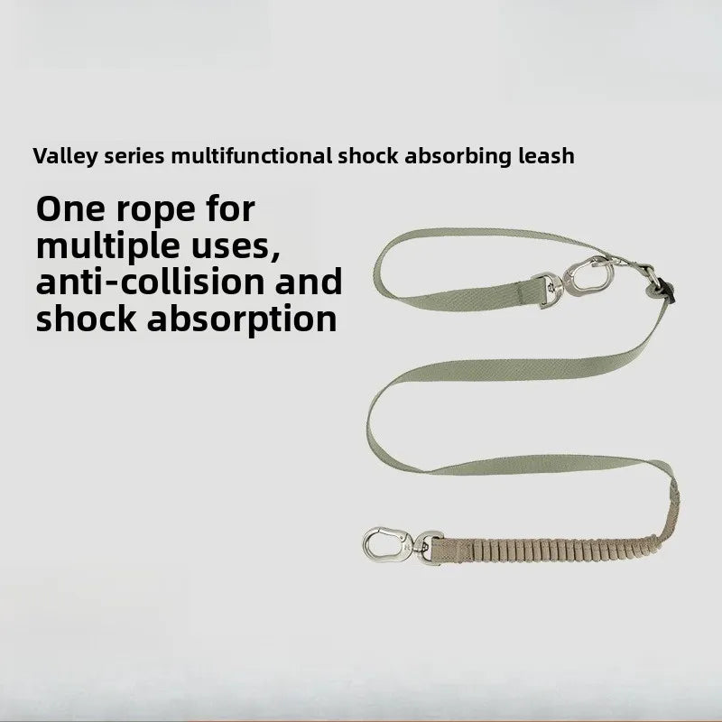 Multi-Functional Dog Leash Anti-Burst Shock Absorption Hands-Free Waist Shoulder Strap Adjustable 114-143cm for 40kg