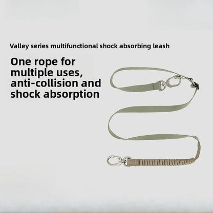 Multi-Functional Dog Leash Anti-Burst Shock Absorption Hands-Free Waist Shoulder Strap Adjustable 114-143cm for 40kg