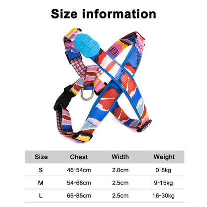 Premium Explorer Harness Y-Shaped Dog HarnessAdjustable Durable Nylon Soft Padding Metal Buckles and Leather Handle for Pets