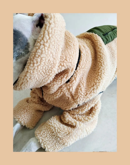 Thickened Lamb Wool Two in One Dog Cotton Coat Windproof Warm Coat High Necked Large Dog Outdoor Trendy Clothing Pet Winter Vest