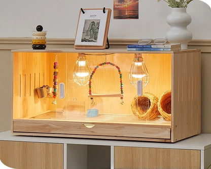 Wooden Bird Cage Parrot Pigeon Birds House with Drawers Ventilate Large Space Bird Nests Home Birds Breeding Box Aviary Pigeon