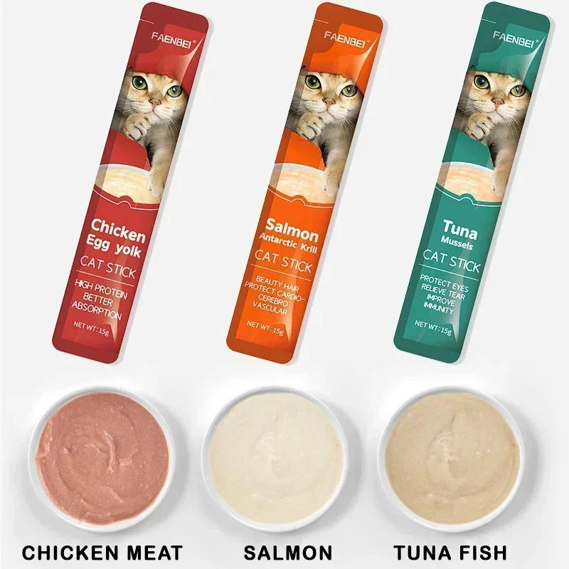 45-Piece Value Pack Cat SticksCat Snacks with Nutrients for Weight GainMoist Food Suitable for Adult KittenHydrating Meat Sticks
