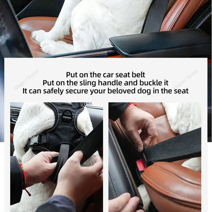 Dog Harness for Large Dogs Heavy Duty No Pull Service Dog Vest with Dog Seat Belt Reflective Adjustable Pet Harnes
