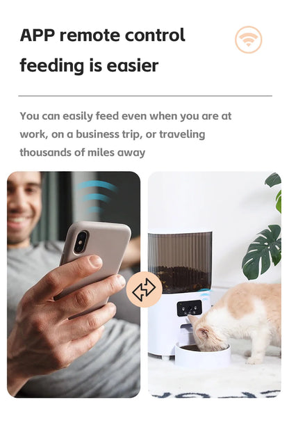 5L Pet Feeder with Camera Automatic Cat Feeder Smart Dog Food Dispenser WiFi Timing Quantitative Stainless Steel Feeding Bowl