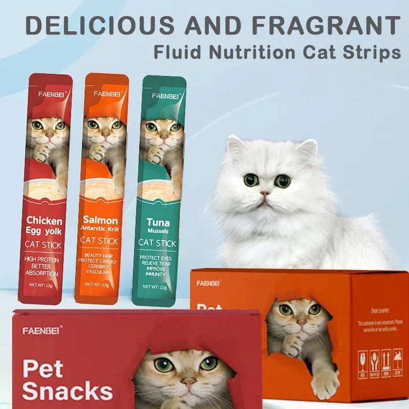 45-Piece Value Pack Cat SticksCat Snacks with Nutrients for Weight GainMoist Food Suitable for Adult KittenHydrating Meat Sticks