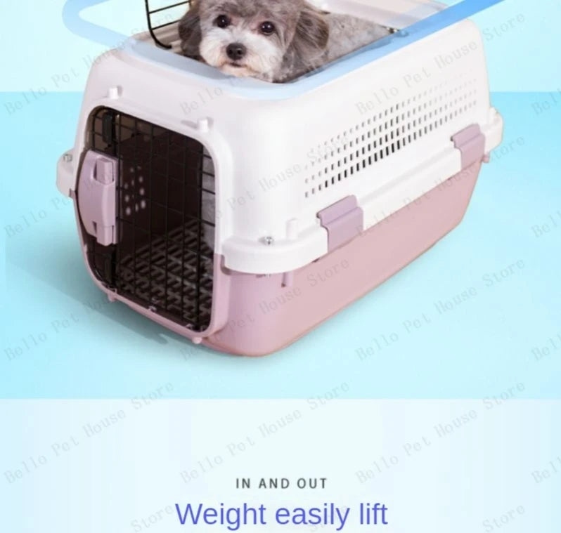 Sturdy Pet Airline Box Ventilated Dog Shipping Box Multi-purpose Cat Cage Portable Pet Transport Cage Pet Supplies