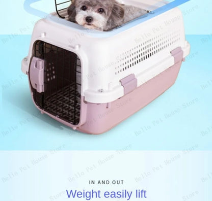 Sturdy Pet Airline Box Ventilated Dog Shipping Box Multi-purpose Cat Cage Portable Pet Transport Cage Pet Supplies