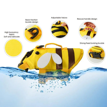 Dog Life Vests For Boating Ripstop Waterproof Dog Water Vest With Handle Adjustable Fashionable Dog Swimsuit With Quick-Release