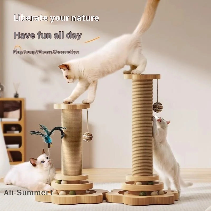 Funny Sisal Cat Scratching Board Cat Climbing Frame Turntable Wear-Resistant Scratching Board Toy Cat Grab Column Cat Supplies