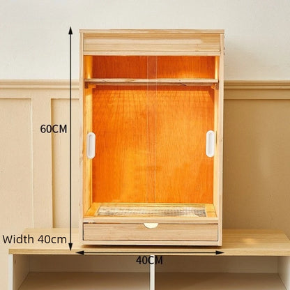 Wooden Bird Cage with Drawers Breathable Young Birds Nest with Base Net Parrot Quail Breeding Box Bird Interior Aviary House