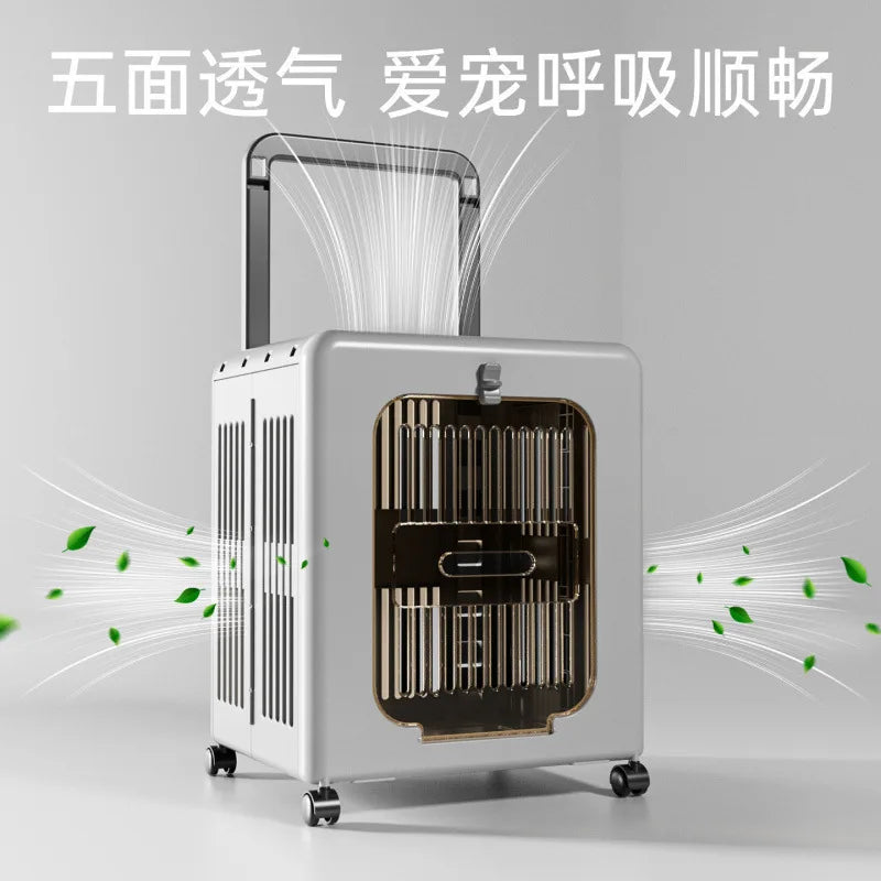 Pet supplies Outdoor cat out cat box breathable air box puppy pet supplies universal wheel pull rod box out of cage air