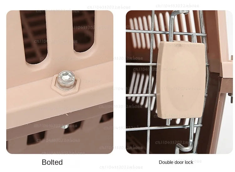 Outdoor Large Plastic Cat CageLarge Airline Pet CageCat Shipping Box Portable Pet Supplies