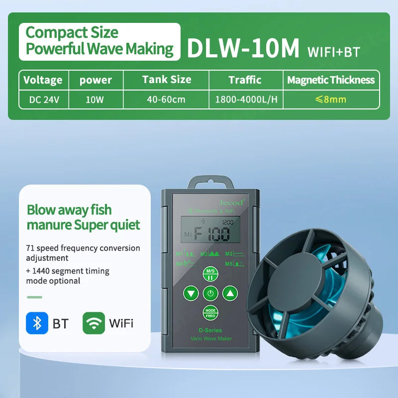 Jebao Jecod DLW Series Aquarium Smart Wave Maker Flow Pump with WiFi LCD Controller for Fish Tank