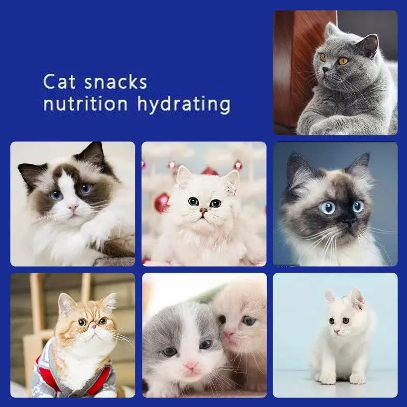 High quality  Mixed Flavor 30 Strips Cat Strips Young Cat Wet Food Pack Nutrition Abalone Tuna Chicken Formula Cat Liquid Snacks