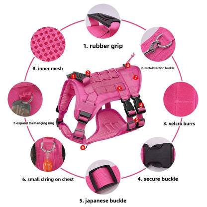 No Pull Dog Harness with Handle Soft Padded Vest Easy Control Reflective for Small Medium Large Dogs Outdoor Walking Training