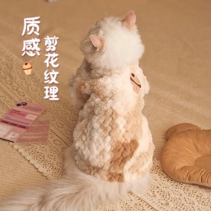 Warm Cat Vest Kitten Ragdoll British Shorthair Silver Shaded Cat Winter Autumn Clothes Cute Small Cat Outfit Cozy Pet Apparel