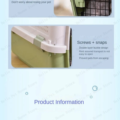 Sturdy Pet Airline Box Ventilated Dog Shipping Box Multi-purpose Cat Cage Portable Pet Transport Cage Pet Supplies