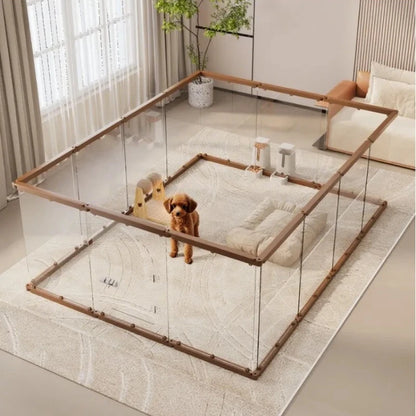 Acrylic Pet Fence with Insulation Dog Cage Transparent Dog Kennel for Indoor Dogs Crate furniture DIY Freely Combined House