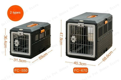 Portable foldable dog cage Oversized breathable pet airline box Car pet cage for traveling Multi-function foldable pet cage