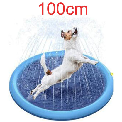 60-97'' Winter and Summer Outdoor and Indoor Dog Shower Playpool Inflatable Sprinkler Pad Pet Fountain Foldable Pad Dog Shower