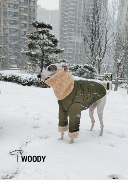 Thickened Lamb Wool Two in One Dog Cotton Coat Windproof Warm Coat High Necked Large Dog Outdoor Trendy Clothing Pet Winter Vest