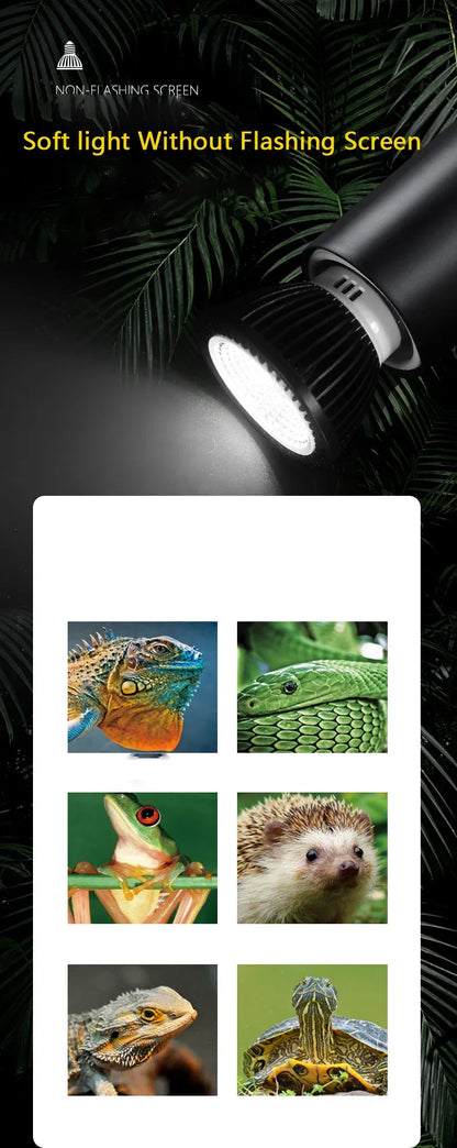 UVB+UVA Reptile 110/220V Basking LED Lamp Reptile Turtle Lizard Mane Lion Ultraviolet Calcium Lamp Sun Light Energy-Saving