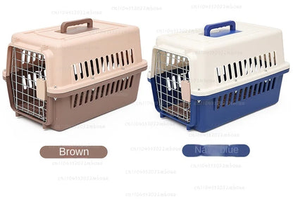 Outdoor Large Plastic Cat CageLarge Airline Pet CageCat Shipping Box Portable Pet Supplies