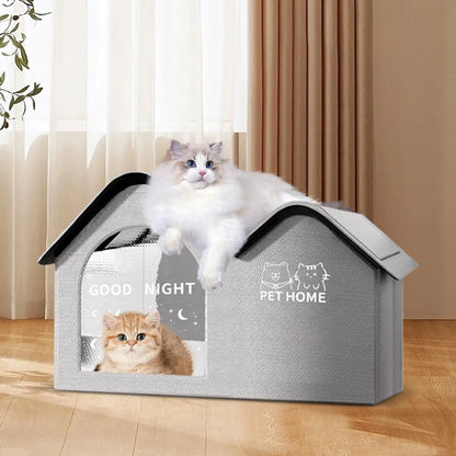 Cooling Cat House Aluminum Foil Insulated Cat Cooling House Tear Resistant Shade Tent Cave Spacious Shelter For Apartment Patio