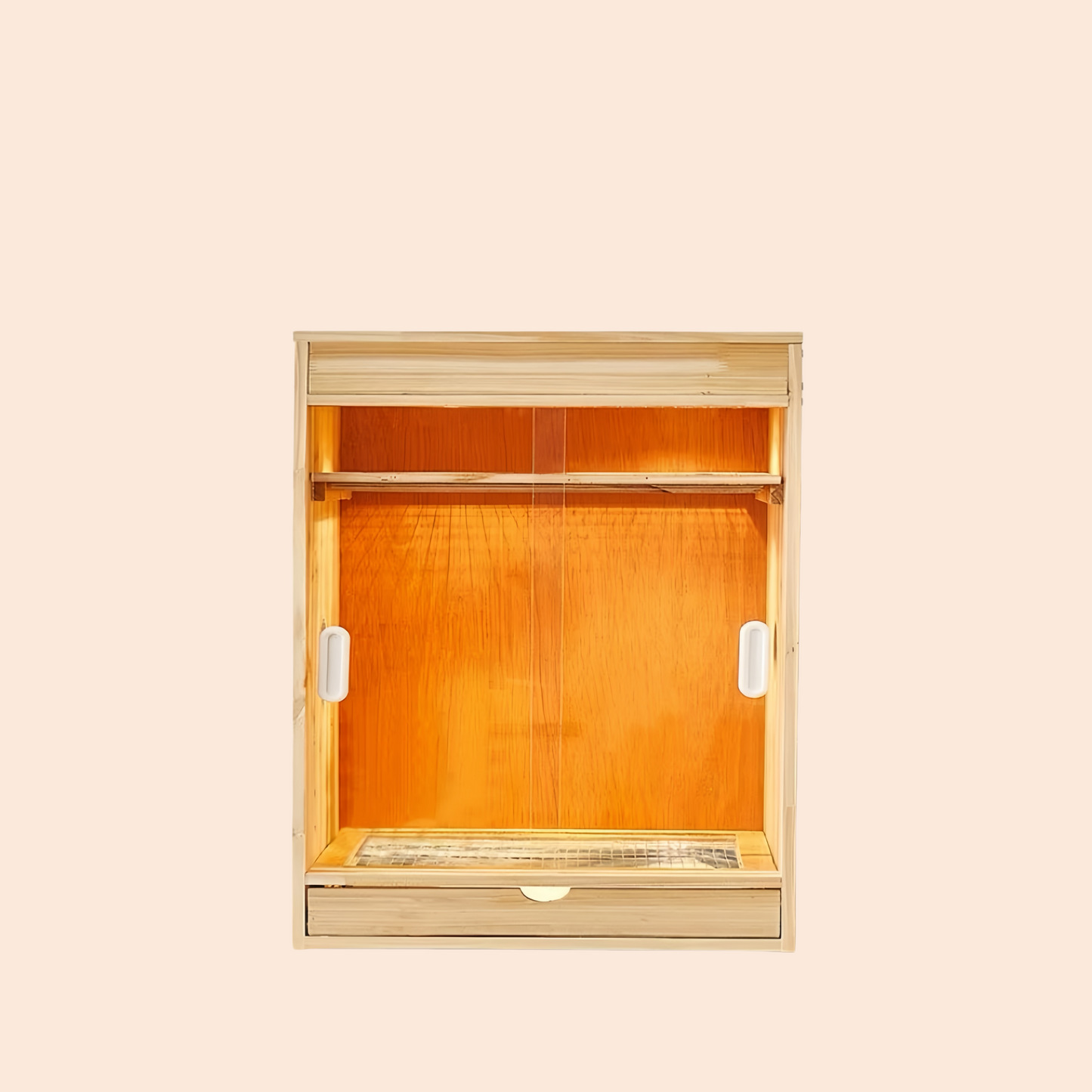 Wooden Bird Cage with Drawers Breathable Young Birds Nest with Base Net Parrot Quail Breeding Box Bird Interior Aviary House