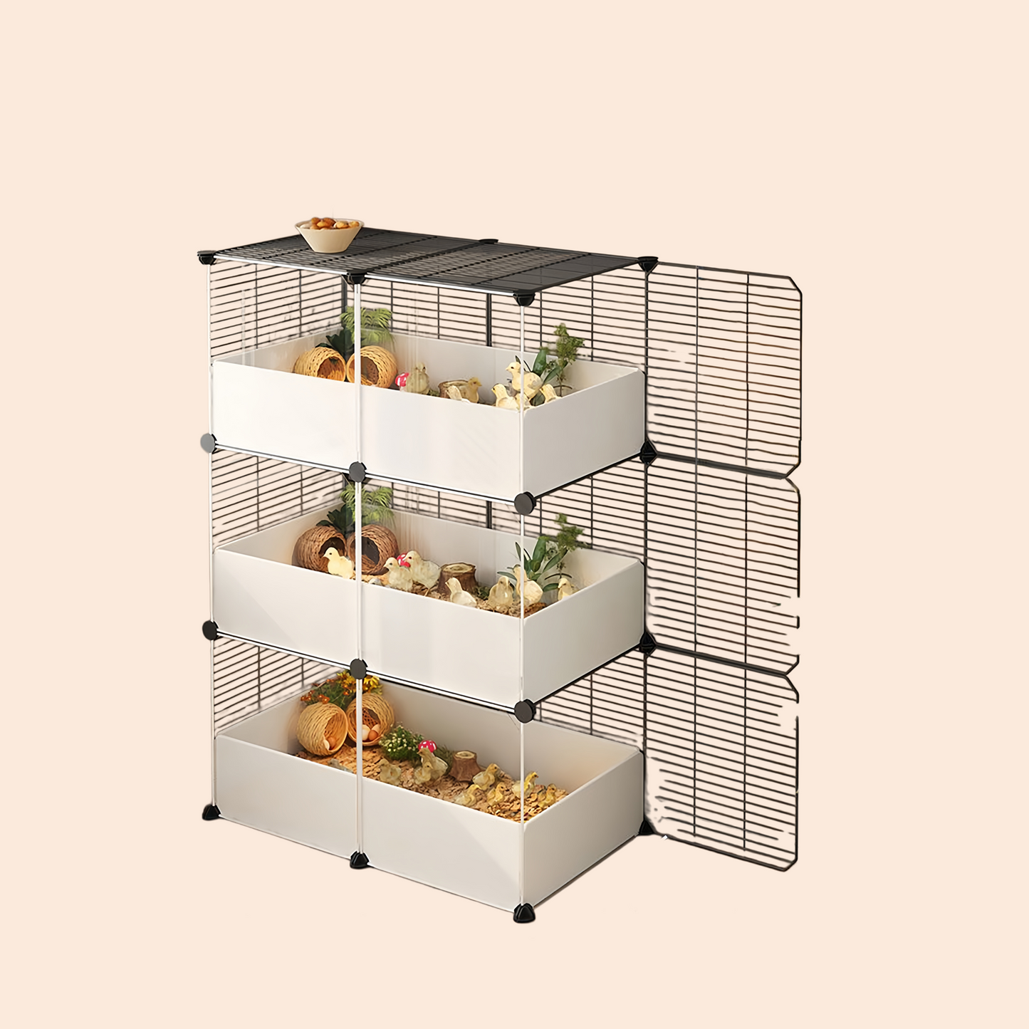 Hamster Cage for Home Use, Luxury Villa for Golden Hamsters, Small Chicken Breeding Observation Cage, Empty Cage