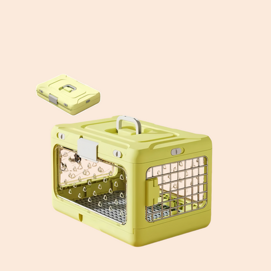 Pet supplies Portable pet air bag folding Dog suitcase out car carrying large capacity cat checked transparent box