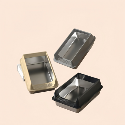 Stainless Steel Litter Box, Semi-enclosed Splash-proof And Leak-proof Design, Removable Lid, Suitable For Big Cats, And More