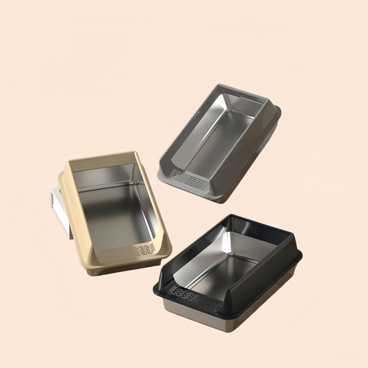 Stainless Steel Litter Box, Semi-enclosed Splash-proof And Leak-proof Design, Removable Lid, Suitable For Big Cats, And More