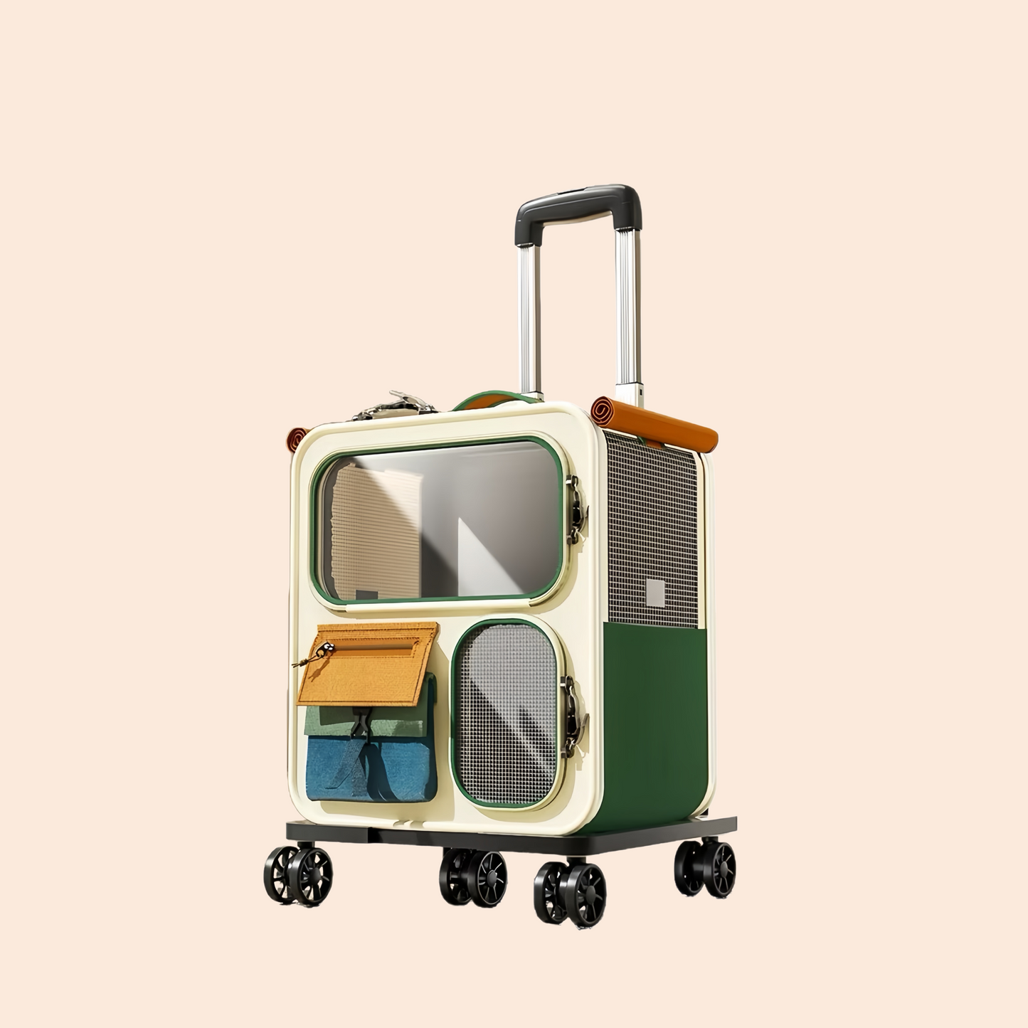 Cat bag out large capacity suitcase multi-cat pet portable cat multi-function wheel trolley case transparent backpack
