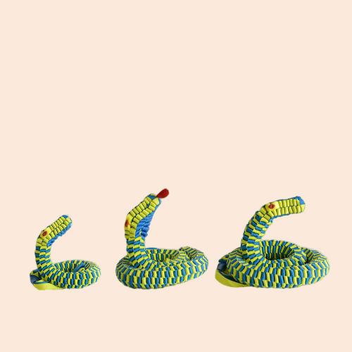 Durable Snake Shaped Dog Rope Toy Interactive Floating Pet Chew Toy for Teething Training Tug of War 3 Sizes