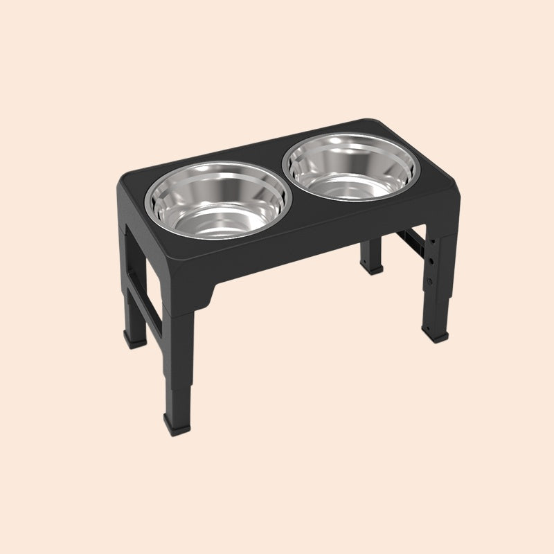BOOTEELY Elevated Dog Feeder Bowls Adjustable Raised Stand with Double Stainless Steel Food Water Bowls Small Medium Large Dogs