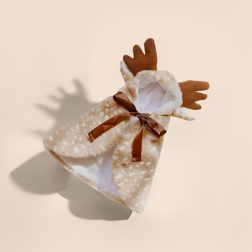 Christmas Pet Costume Dog Cat Clothes Reindeer Cape Hooded Outfit Warm Soft Festive Holiday Party Dress Up Accessories Small Pet